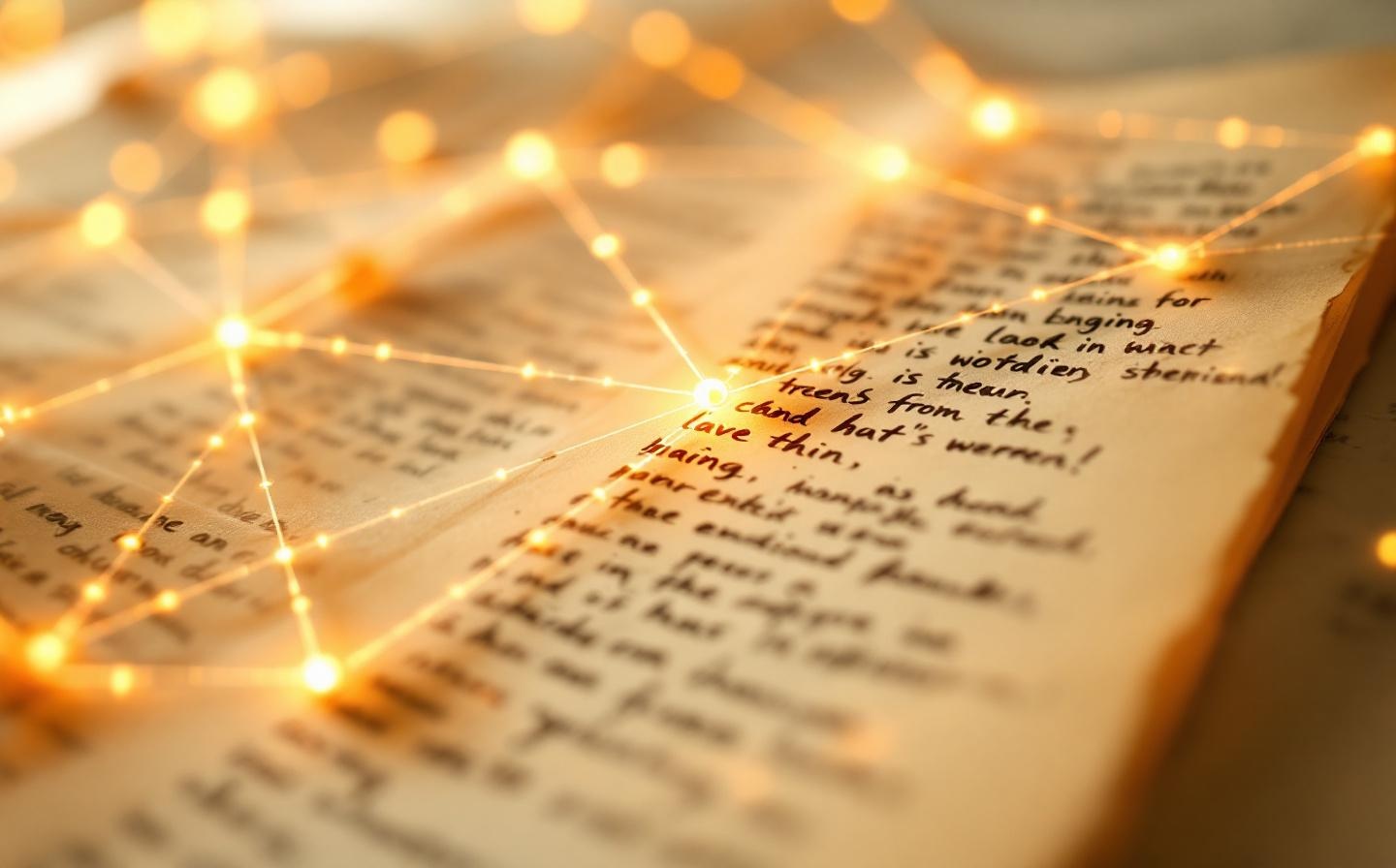 Abstract visualization of connected notes